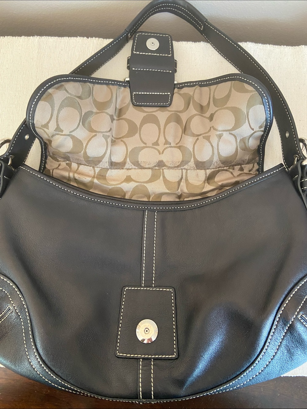 Coach Soho Large Buckle Flap Shoulder Bag Black Leather Style 6248 - Picture 11 of 16